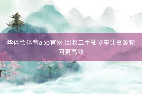 华体会体育app官网 回收二手袖珍车让资源轮回更高效