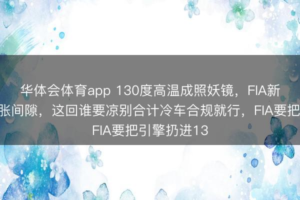华体会体育app 130度高温成照妖镜，FIA新规封堵热彭胀间隙，这回谁要凉别合计冷车合规就行，FIA要把引擎扔进13
