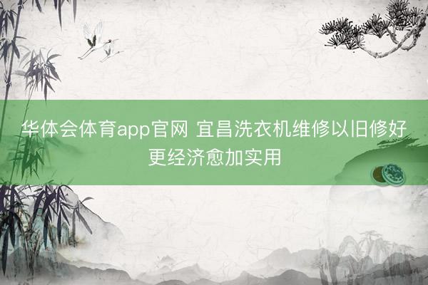 华体会体育app官网 宜昌洗衣机维修以旧修好更经济愈加实用